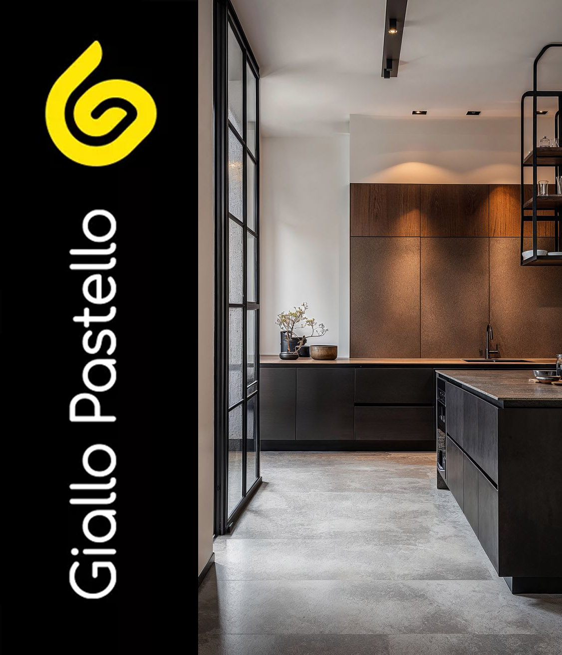 Giallo Pastello Interior Design Brescia - Ristrutturare la cucina - Cucina moderna scura