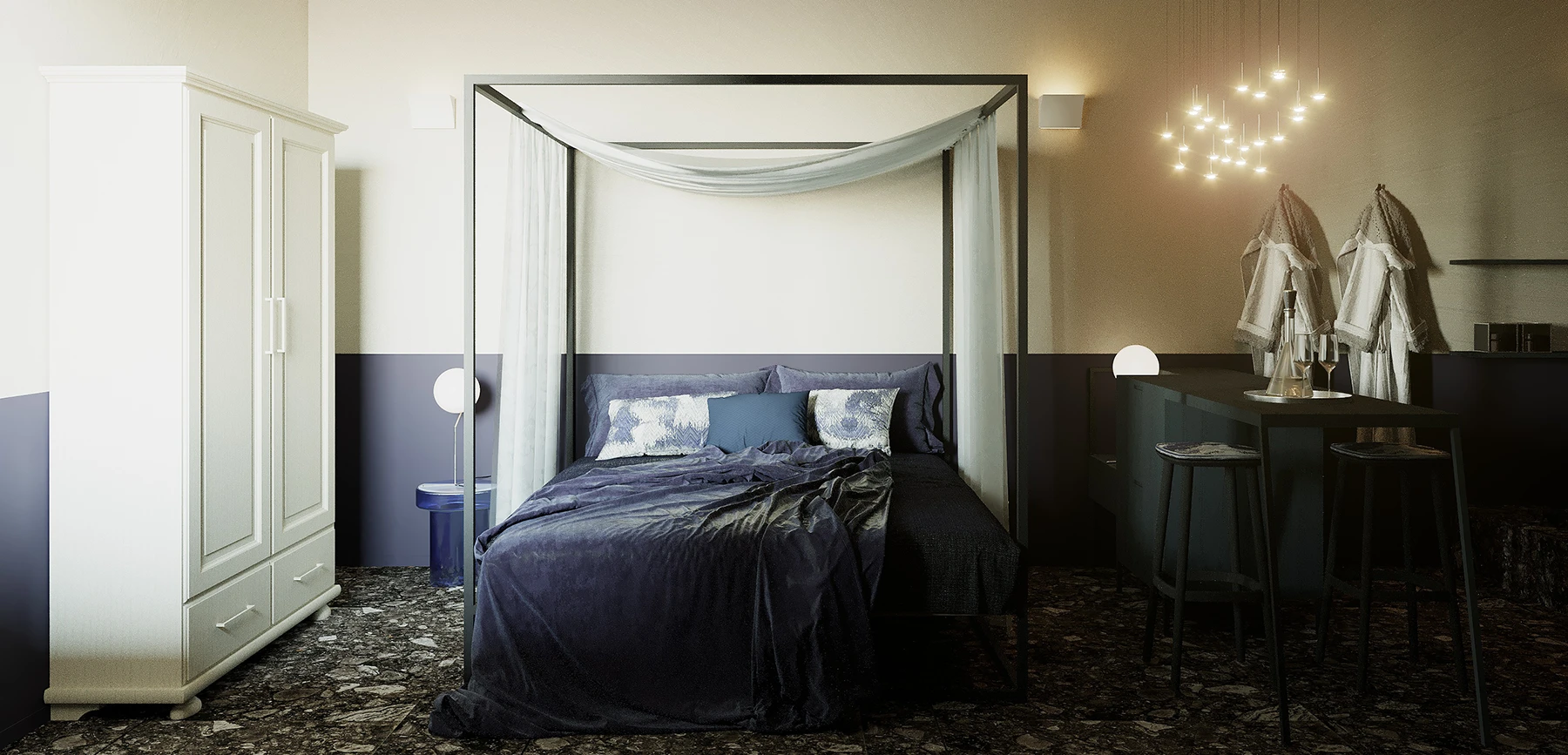 Ristrutturazione Hotel Brescia: area relax e bar - Giallo Pastello