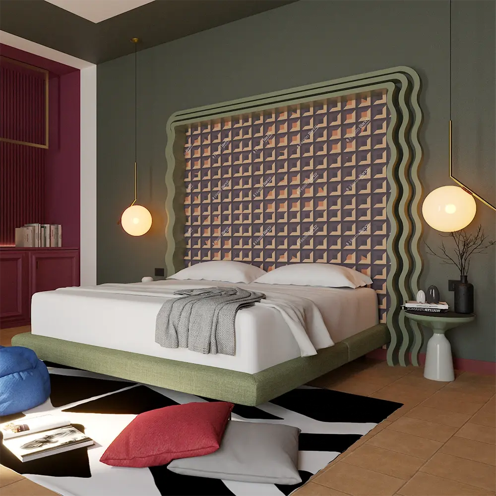 Ristrutturazione Hotel Brescia: camera da letto Frida - Giallo Pastello