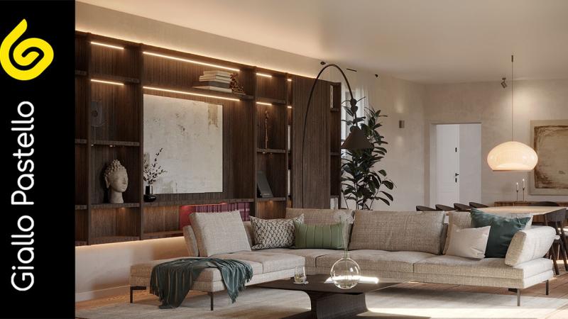 Ristrutturazione cascinale - Zona living - Giallo Pastello