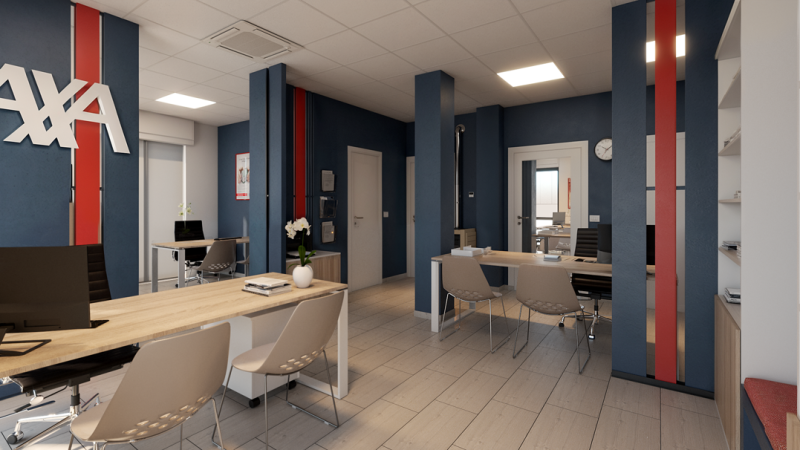 Arredo ufficio AXA - Giallo Pastello Interior Design