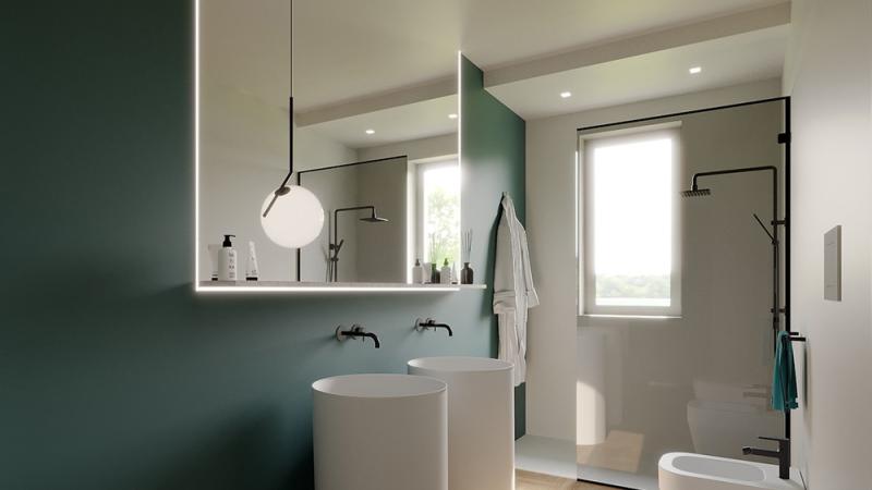 Un’oasi di design a Forte dei Marmi: bagno - Giallo Pastello Interior Design Brescia