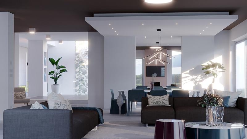 Rinnovo zona living con open space pranzo sul lago di garda - Giallo Pastello Interior Design Brescia Milano